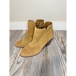 Gianni Bini Women's Tan Suede Leather Heeled Ankle Boots Booties Size 10M